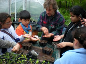 Kids from Holyoke, MA, participate in an agriculture project through Eagle-Eye Institute. 